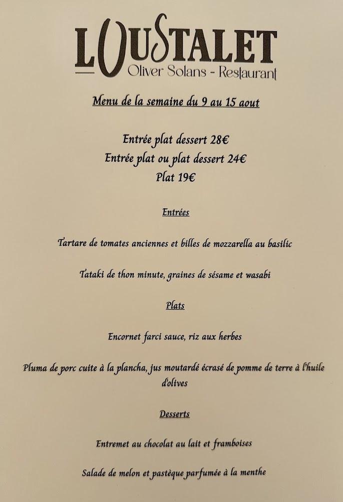 Loustalet - Menu Image 1